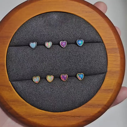 ASTM F136 Titanium Opal Heart Dermal – Minimal Collarbone Skin Implant Jewelry