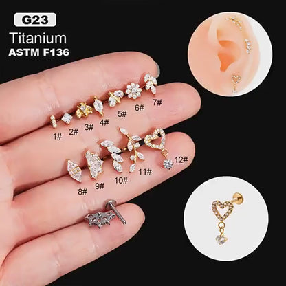 Titanium Alloy Piercing Earrings – Hypoallergenic, Lightweight & Stylish Cartilage Jewelry