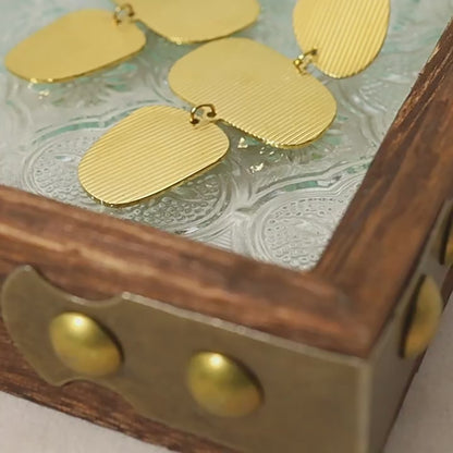 Irregular Geometric Textured Drop Earrings – Stainless Steel Modern Minimalist  Earrings